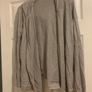 Navy and White Striped Loft Open Cardigan